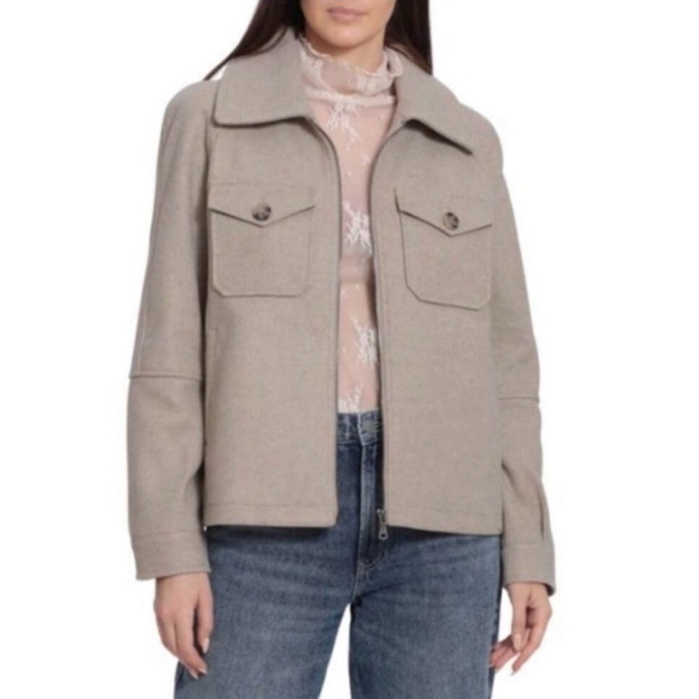 Avec Les Filles Relaxed Zip Front Shirt Jacket - Size M